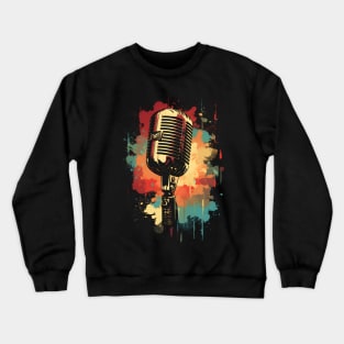 Microphone Classic Color Splash Crewneck Sweatshirt